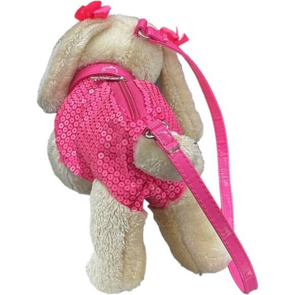 Poochie Pink Sequence Plush Purse Stuffed Animal Plush - Picture 3 of 6
